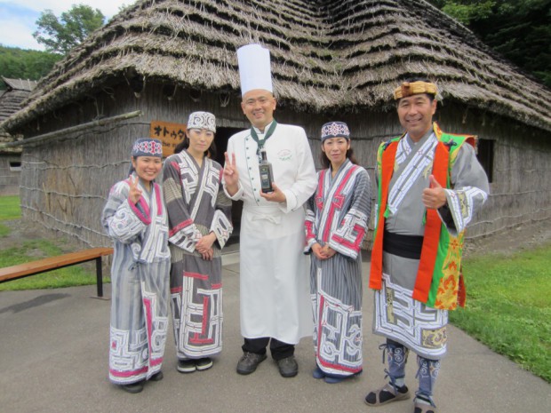 北海道白老町の「アイヌ民族博物館」で、現代風にアレンジしたアイヌ料理を作らせて頂きました